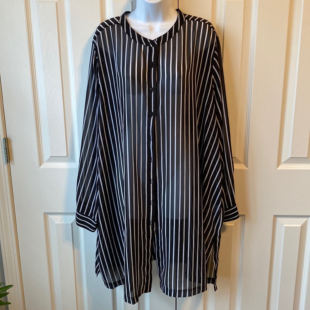 Sheer Button Front Top - image 4